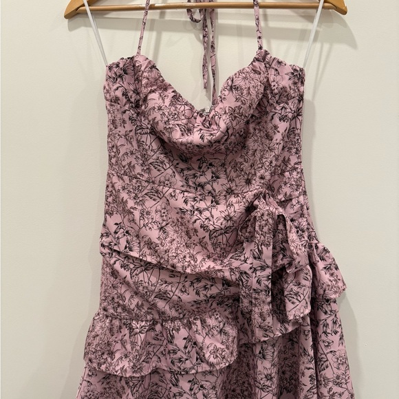 Pink Floral Halter Dress - Picture 1 of 2